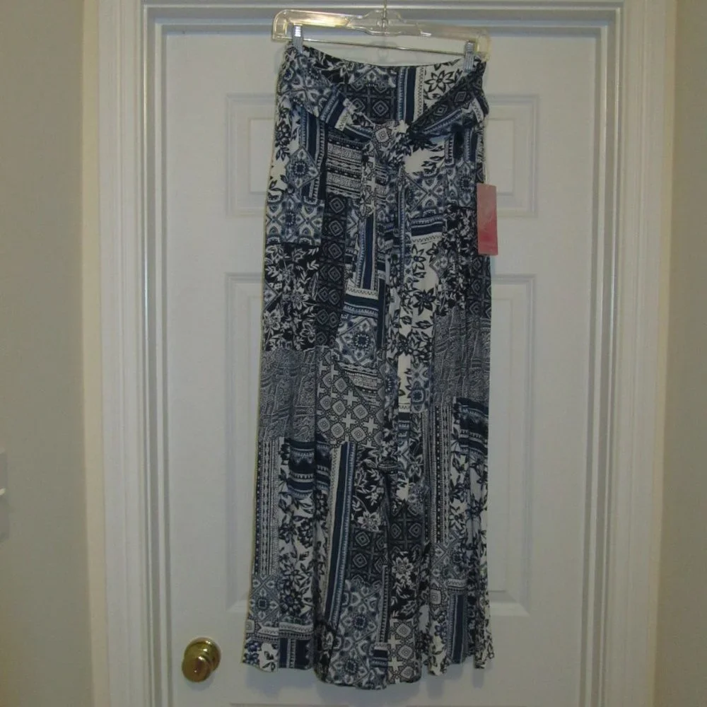 Women's BEAUTIFUL BOHO CHIC Wide Leg Pants by Onetheland Size Small NWT